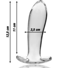 NEBULA SERIES BY IBIZA - MODEL 5 ANAL PLUG BOROSILICATE GLASS 12.5 X 3.5 CM CLEAR